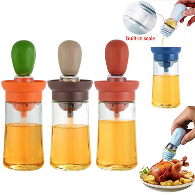 Köök silikoonõli pudel klaasist oliiviõli pudel Kvantitatiivne ekstrusioondosaator kondiitritooted praadõli pintslid küpsetus-BBQ tööriist