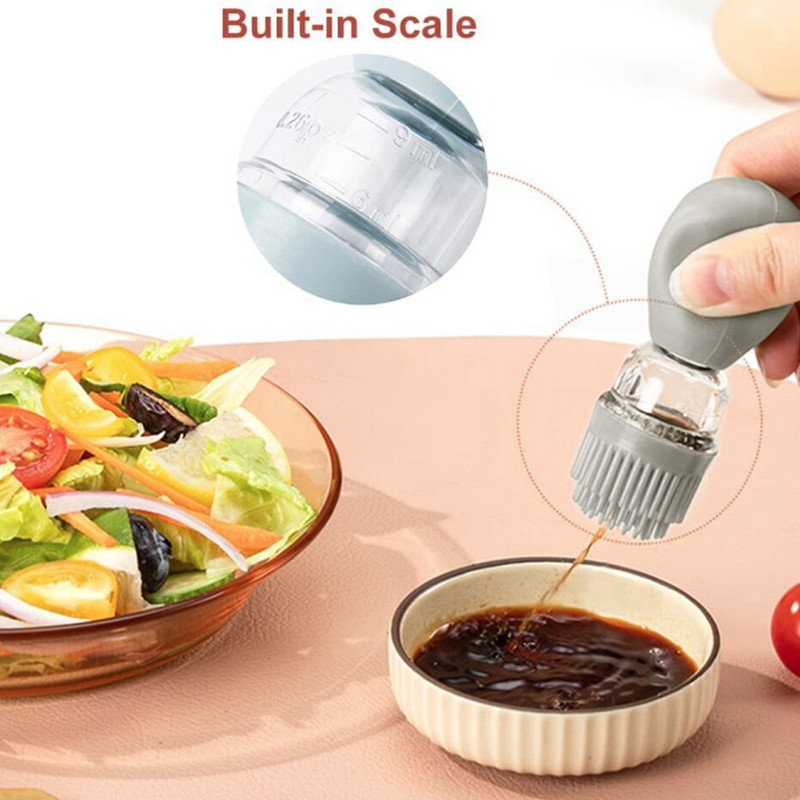 Konyhai szilikon olajos üveg üveg olívaolajos palack Mennyiségi extrudálás adagoló tészta steak olaj ecsetek sütéshez BBQ eszköz