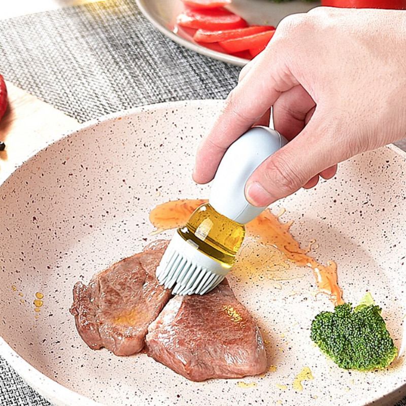 Konyhai szilikon olajos üveg üveg olívaolajos palack Mennyiségi extrudálás adagoló tészta steak olaj ecsetek sütéshez BBQ eszköz