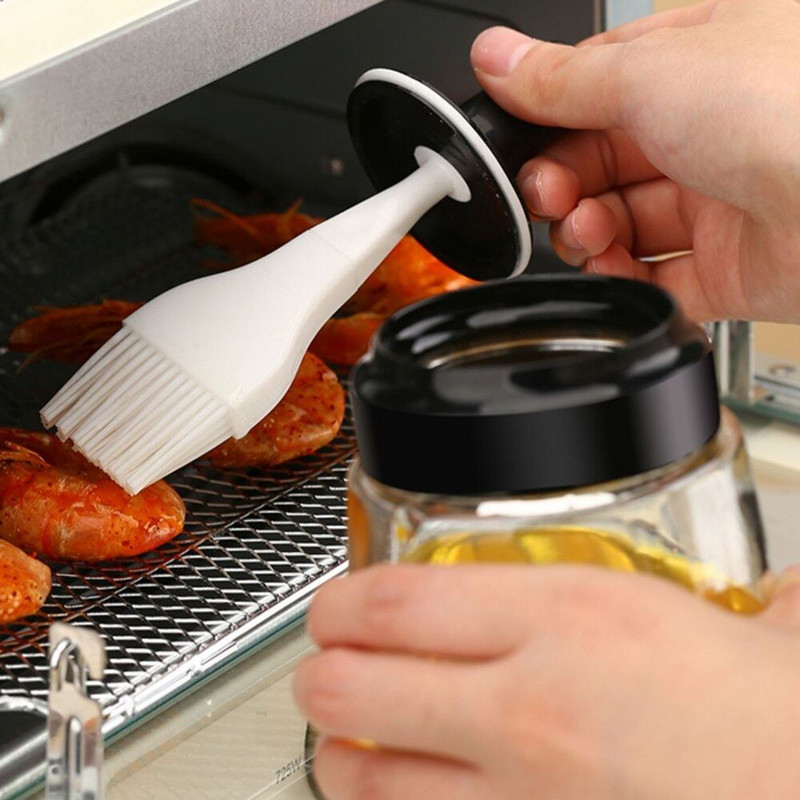 Bucătărie Grătar Instrument de bucătărie Sticlă de ulei de silicon Perie de ulei Coacerea clătite Grătar Accesorii pentru camping Gadget-uri