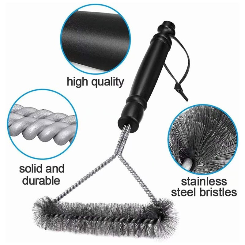 Barbecue Grill Grill Kefe Clean Tool Grill tartozékok Rozsdamentes acél sörték Tapadásmentes Tisztítókefék Grilltartozékok