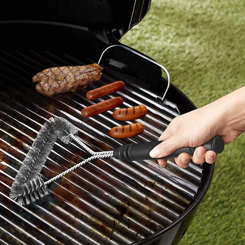 Barbecue Grill Grill Kefe Clean Tool Grill tartozékok Rozsdamentes acél sörték Tapadásmentes Tisztítókefék Grilltartozékok