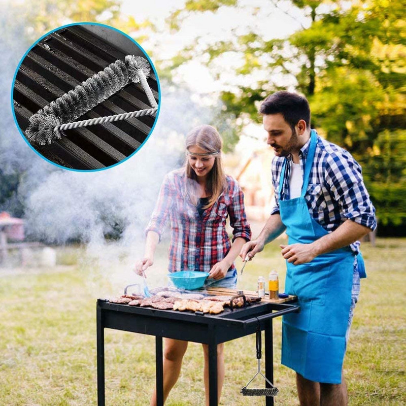 Barbecue Grill Grill Kefe Clean Tool Grill tartozékok Rozsdamentes acél sörték Tapadásmentes Tisztítókefék Grilltartozékok