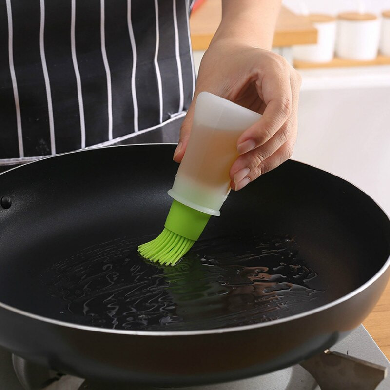 1 db szilikon olajos palackkefe, magas hőmérsékletnek ellenálló, üveg grillezős BBQ sült olajkefe konyhai eszközökkel integrálva