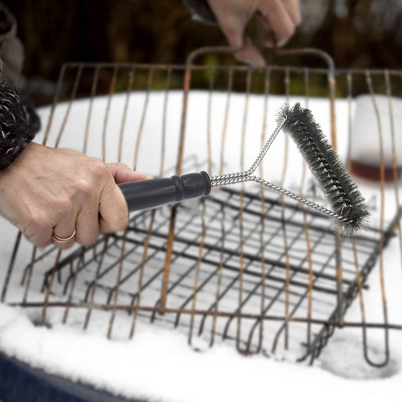 Barbecue Grill Rozsdamentes acél Grillkefe Drótsörték Tapadásmentes tisztítókefék nyéllel Foltok eltávolítása Grill tartozékok