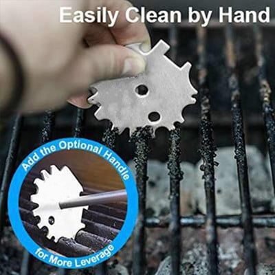 Φορητό μεταλλικό BBQ Grill Grate Cleaner Καθαρισμός ψησταριάς Ξύστρα φούρνου Scrubber Εργαλείο ανοίγματος μπουκαλιών