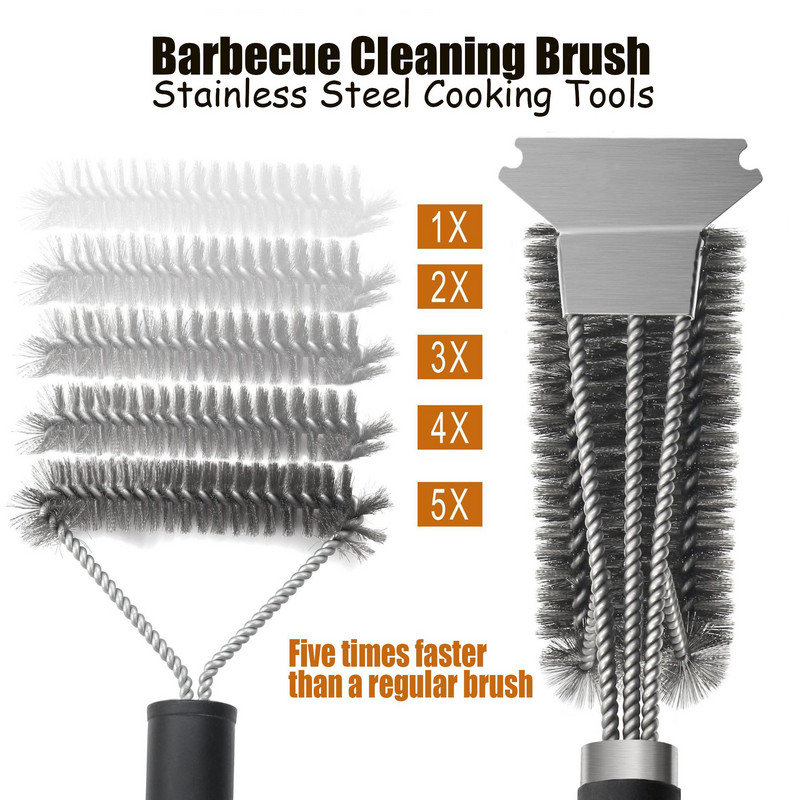 BBQ valiklis Grilis priedai Virtuvės priedai BBQ Grilis kepsnių rinkinys Valymo šepetys nerūdijančio plieno kepimo įrankiai