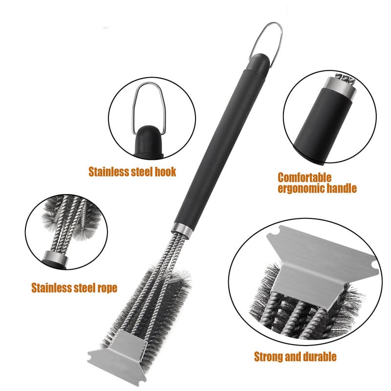 BBQ valiklis Grilis priedai Virtuvės priedai BBQ Grilis kepsnių rinkinys Valymo šepetys nerūdijančio plieno kepimo įrankiai