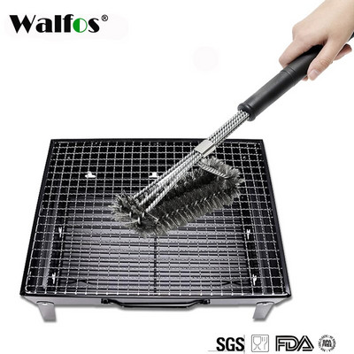 Walfos Grill BBQ Brush Clean Tool από ανοξείδωτο ατσάλι Wire Bristles Grill Grill Wire Brush Βούρτσες καθαρισμού κουζίνας