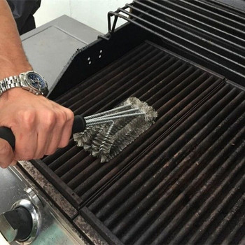 ΝΕΑ Αξεσουάρ κουζίνας BBQ Σετ μπάρμπεκιου ψησταριά Βούρτσα καθαρισμού από ανοξείδωτο χάλυβα Εργαλεία μαγειρέματος Συρμάτινη βούρτσα ψησταριάς