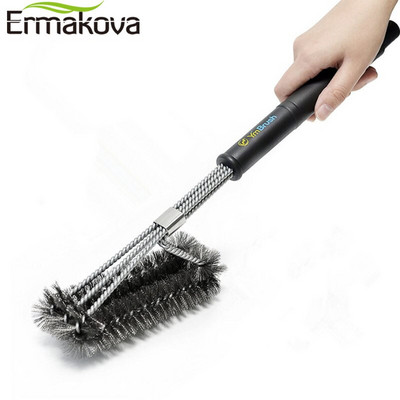 ERMAKOVA 18 ιντσών BBQ Grill Brush Cleaning Brush από ανοξείδωτο ατσάλι Αντικολλητική βούρτσα καθαρισμού με λαβή ανθεκτική