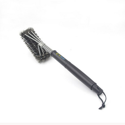 ERMAKOVA Instrument de curățare perie pentru grătar de 18 inch, cu peri de sârmă din oțel inoxidabil, perie de curățare antiaderentă cu mâner Durabilă