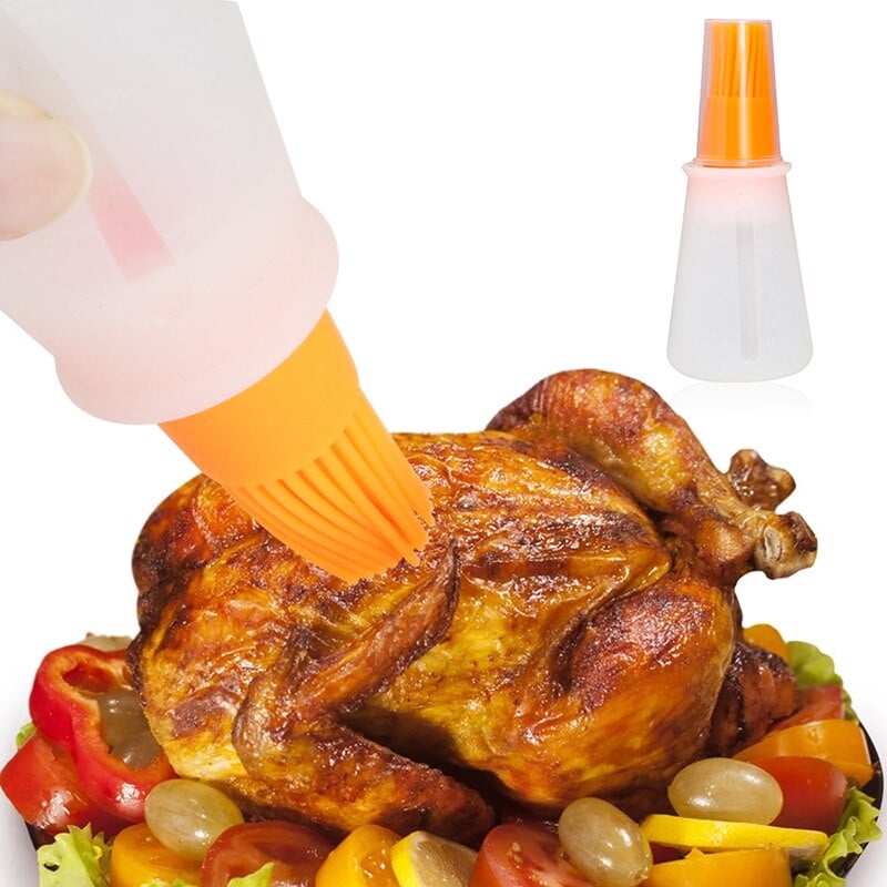 Magas hőmérsékletű olajos palackkefe grill olajkefe hordozható olajos palack grillkefe kefe palacsintakefe olajos szerszám