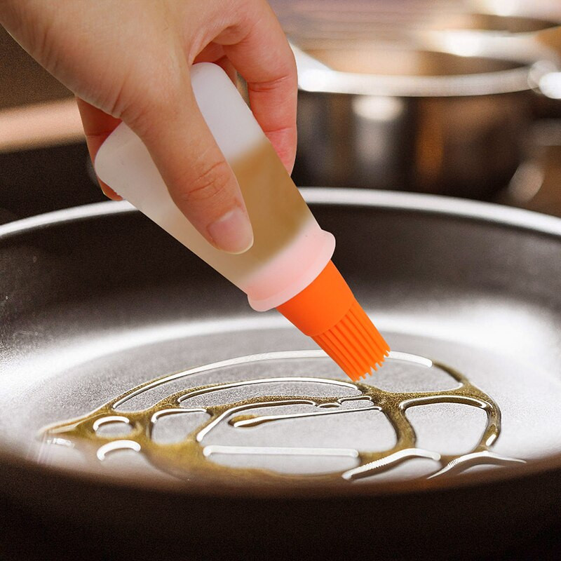 Magas hőmérsékletű olajos palackkefe grill olajkefe hordozható olajos palack grillkefe kefe palacsintakefe olajos szerszám