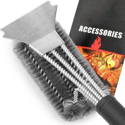 Βούρτσα ψησταριάς με ξύστρα BBQ Cleaner Tools για όλους τους τύπους γκριλ Αξεσουάρ μπάρμπεκιου με κουκούλα μπάρμπεκιου