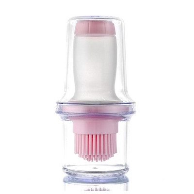 Hordozható szilikon olajkefe palack grillkefe védő burkolattal hőálló sütőeszközök sütemények grillezés kültéri használatra