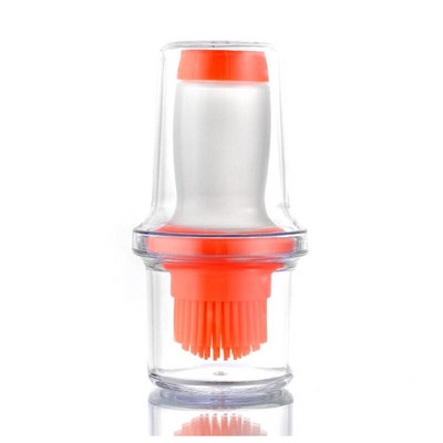 Hordozható szilikon olajkefe palack grillkefe védő burkolattal hőálló sütőeszközök sütemények grillezés kültéri használatra