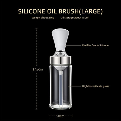 1 buc. Sticla de ulei de sticlă din silicon cu perie, grătar, perii de ulei, ulei lichid, patiserie, bucătărie, coacere, grătar, unelte de bucătărie pentru grătar