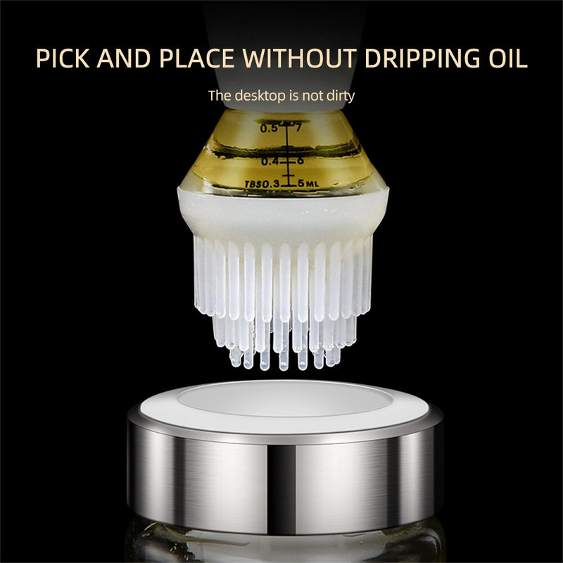 1 buc. Sticla de ulei de sticlă din silicon cu perie, grătar, perii de ulei, ulei lichid, patiserie, bucătărie, coacere, grătar, unelte de bucătărie pentru grătar