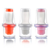 Perie pentru sticla de ulei de presare din silicon cu capac din plastic Sos de copt Sticla pentru sos de salata Perie pentru sos de gratar Oala pentru ulei de bucatarie