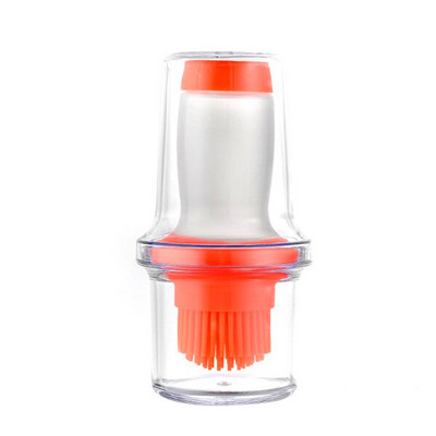 Perie pentru sticla de ulei de presare din silicon cu capac din plastic Sos de copt Sticla pentru sos de salata Perie pentru sos de gratar Oala pentru ulei de bucatarie