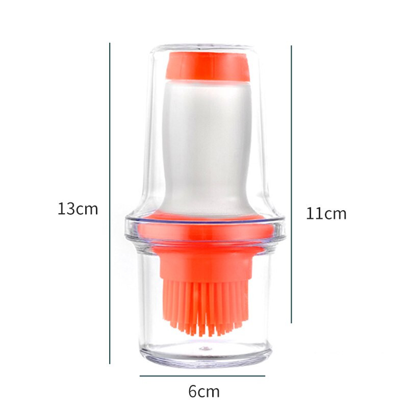 Perie pentru sticla de ulei de presare din silicon cu capac din plastic Sos de copt Sticla pentru sos de salata Perie pentru sos de gratar Oala pentru ulei de bucatarie