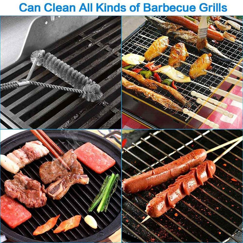 12 hüvelykes sörték grilltisztító kefe rozsdamentes acél grillgrill tisztító konyhai főzőeszközök kellékek kültéri grillkiegészítők