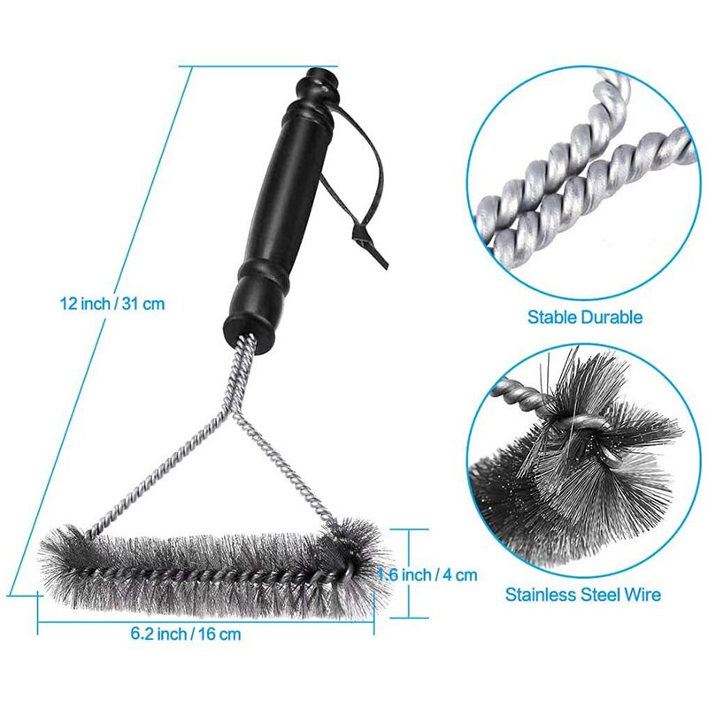 12 hüvelykes sörték grilltisztító kefe rozsdamentes acél grillgrill tisztító konyhai főzőeszközök kellékek kültéri grillkiegészítők