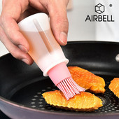 Barbecue olajkefe konyhai főzéshez Grillezőszerszám Szilikon grill olajos palack ecsettel Sütés Kültéri kemping grillezési tartozékok