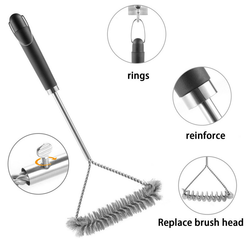 Barbecue Grill Grill Kefe Clean Tool Grill tartozékok Rozsdamentes acél sörték Tapadásmentes Tisztítókefék Grilltartozékok