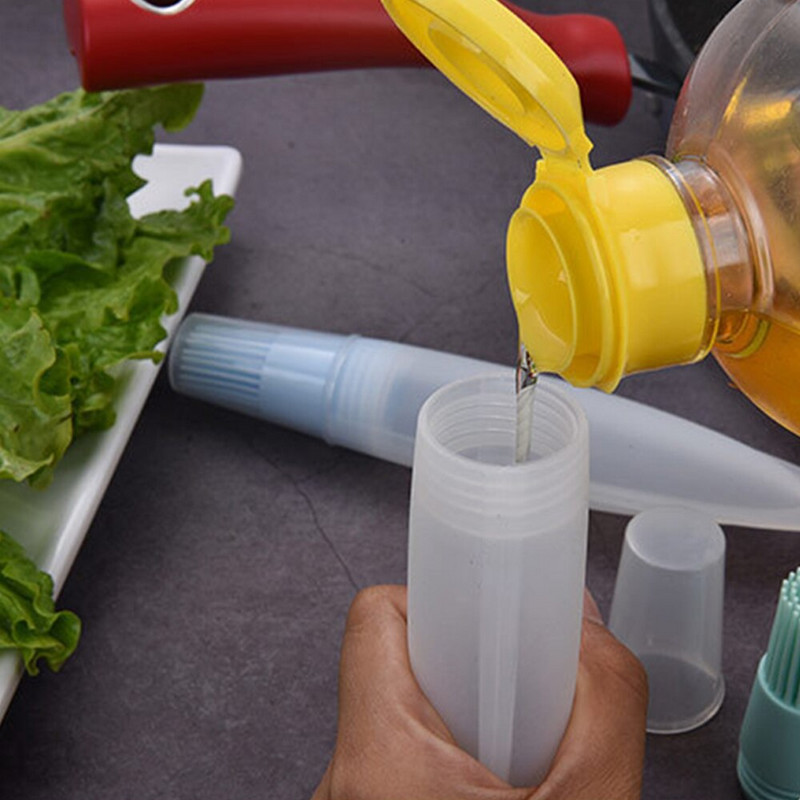 BBQ olajos palack ráncos kefe Konyha Főzés Sütés Barbecue Palacsinta Kemping Hordozható fűszeres szósz tartály adagoló