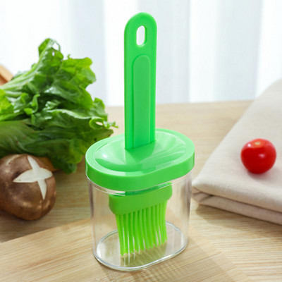 Sticlă de ulei de silicon cu perie Coacerea grătar grătar distribuitor de ulei de înaltă rezistență pentru patiserie friptură perii de ulei unelte pentru grătar de bucătărie