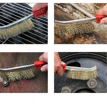 BBQ Grill Steel Wire Brush Barbecue Cleaning Grills Picnics Barbecue Tools Steel Copper Derusting Brushsteel Wire brush AA042