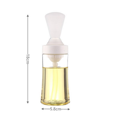 Perie portabilă pentru ulei pentru grătar, sticlă de ulei, perie pentru condimente, instrument de gătit pentru grătar din silicon, pentru coacere, clătite, accesorii pentru bucătărie de camping