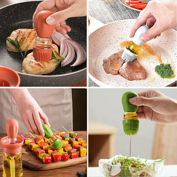 Φορητός δοσομετρητής μπουκαλιών σάλτσας λαδιού με βούρτσα σιλικόνης για μαγείρεμα Ψήσιμο μπάρμπεκιου Εργαλείο καρυκεύματος Κουζίνα Κονσέρβα λαδιού ποιότητας τροφίμων