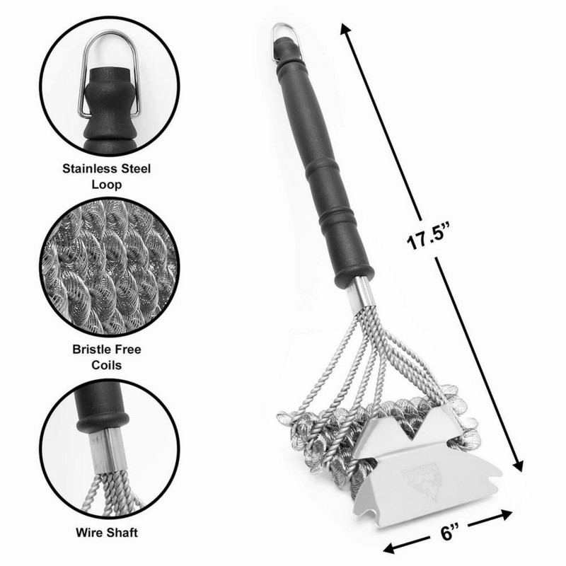 Set de curățare perie pentru grătar 5 în 1 fără peri Accesorii pentru grătar Instrument Perie și racletă pentru grătar Accesorii pentru grătar