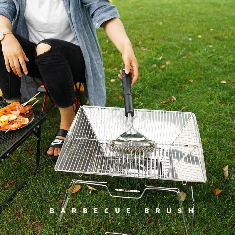 Kültéri grillkefe Rozsdamentes acél Grill Drótsörték Tiszta kefék Tapadásmentes Foltok Zsír Konyhai Grillezőeszközök