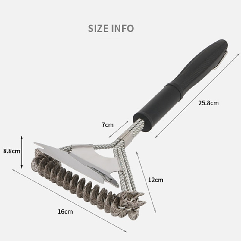Kültéri grillkefe Rozsdamentes acél Grill Drótsörték Tiszta kefék Tapadásmentes Foltok Zsír Konyhai Grillezőeszközök