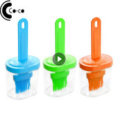 1 bucată perie siliconică pentru sticlă de ulei de bucătărie, rezistentă la temperaturi ridicate, integrată cu capac și sticlă, perie pentru grătar, perie pentru ulei