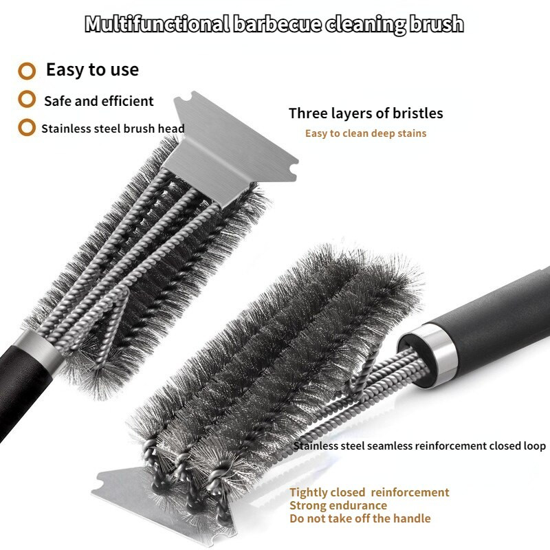 Perie de grătar cu arc din oțel inoxidabil Perie de curățare pentru grătar Perie de sârmă Instrumente pentru grătar Curățare accesorii pentru grătar Cel mai bun agent de curățare