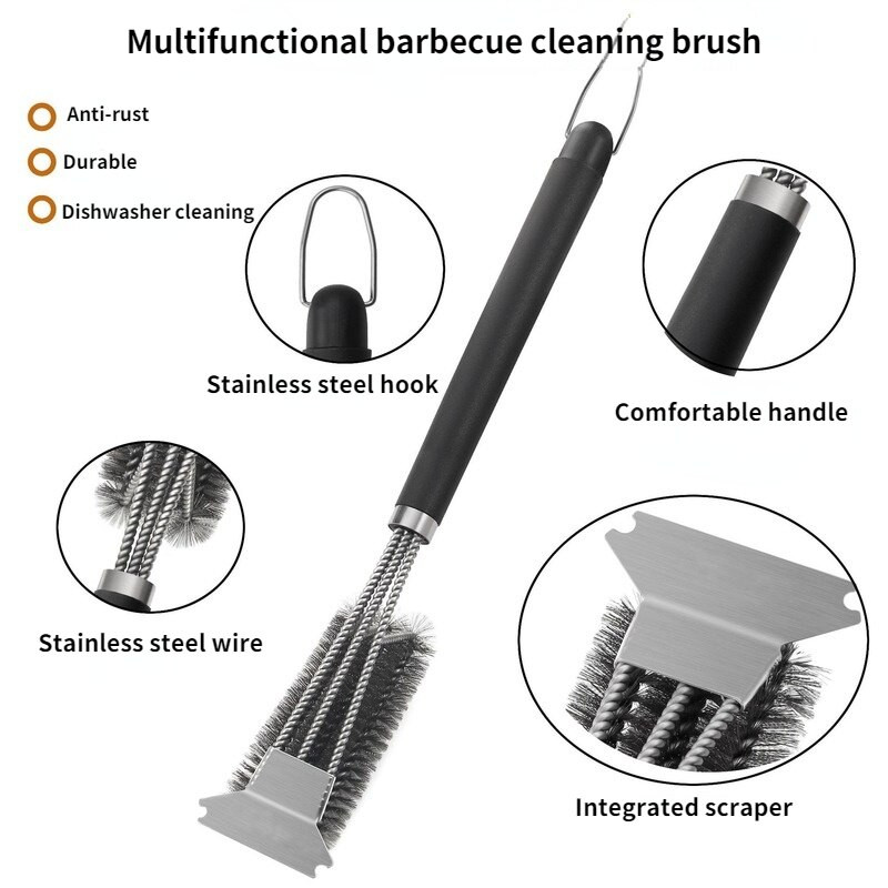 Perie de grătar cu arc din oțel inoxidabil Perie de curățare pentru grătar Perie de sârmă Instrumente pentru grătar Curățare accesorii pentru grătar Cel mai bun agent de curățare