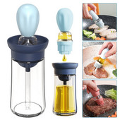 Olajpalack szilikon ecsettel olajspray sütés barbecue grill olajadagoló edények sütés BBQ eszköz konyhai kiegészítők
