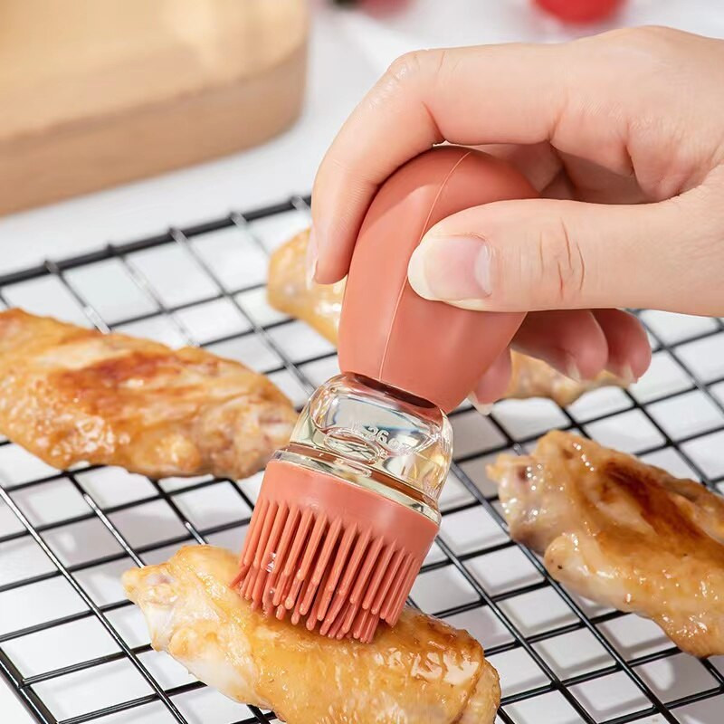 Olajpalack szilikon ecsettel olajspray sütés barbecue grill olajadagoló edények sütés BBQ eszköz konyhai kiegészítők