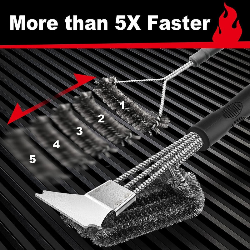 Grilltisztító kefe Grill szerszám Grillkefe Rozsdamentes acél kefék Cleanin Grill tartozékok Tisztító Grill Konyhai eszközök