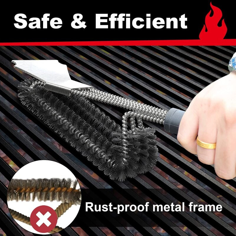 Grilltisztító kefe Grill szerszám Grillkefe Rozsdamentes acél kefék Cleanin Grill tartozékok Tisztító Grill Konyhai eszközök