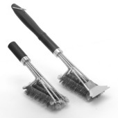 Virtuvės grilio valymo šepetys ir grandiklis, skirti BBQ valymo įrankiams Trijų galvučių visų tipų griliui.
