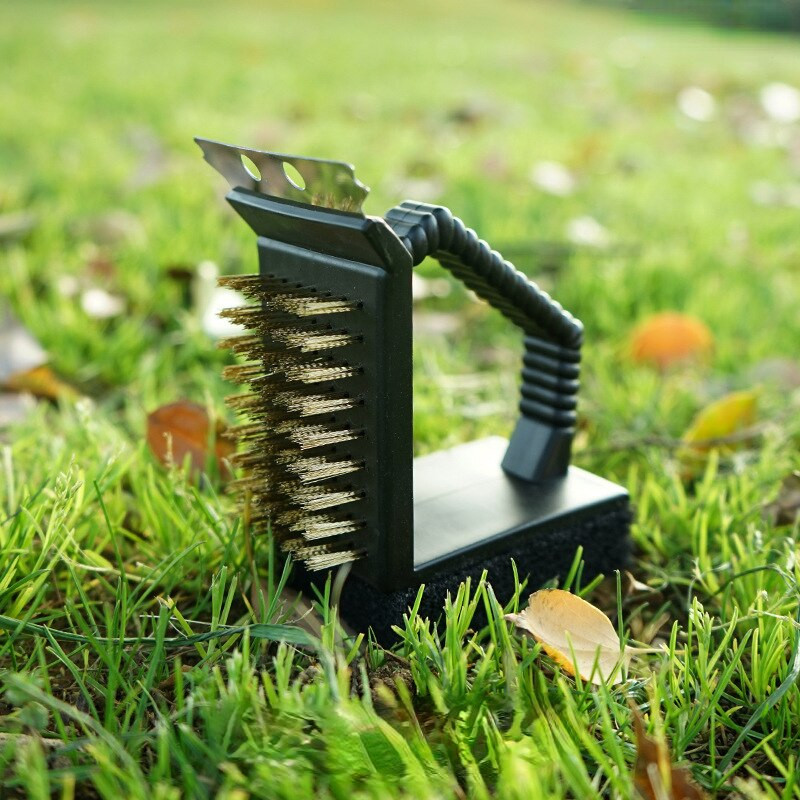 Unelte pentru grătar de camping în aer liber perie de curățare picnic picnic cuptor pentru grătar perie de sârmă de cupru în unghi drept trei în unu perie triunghiulară