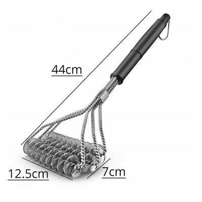 Barbecue Grill Grill kefe tisztító eszköz Rozsdamentes acél drótsörték Tapadásmentes tisztítókefék nyéllel Tartós főzőtartozék