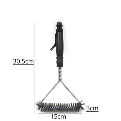 Barbecue Grill Grill kefe tisztító eszköz Rozsdamentes acél drótsörték Tapadásmentes tisztítókefék nyéllel Tartós főzőtartozék