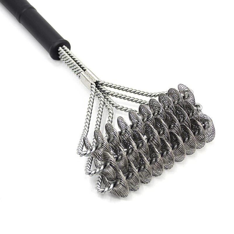 Barbecue Grill Grill kefe tisztító eszköz Rozsdamentes acél drótsörték Tapadásmentes tisztítókefék nyéllel Tartós főzőtartozék